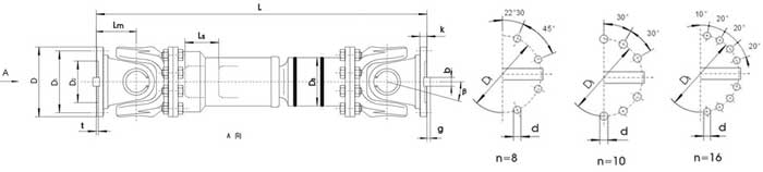 SWC-BF型標(biāo)準(zhǔn)伸縮法蘭式萬向聯(lián)軸器